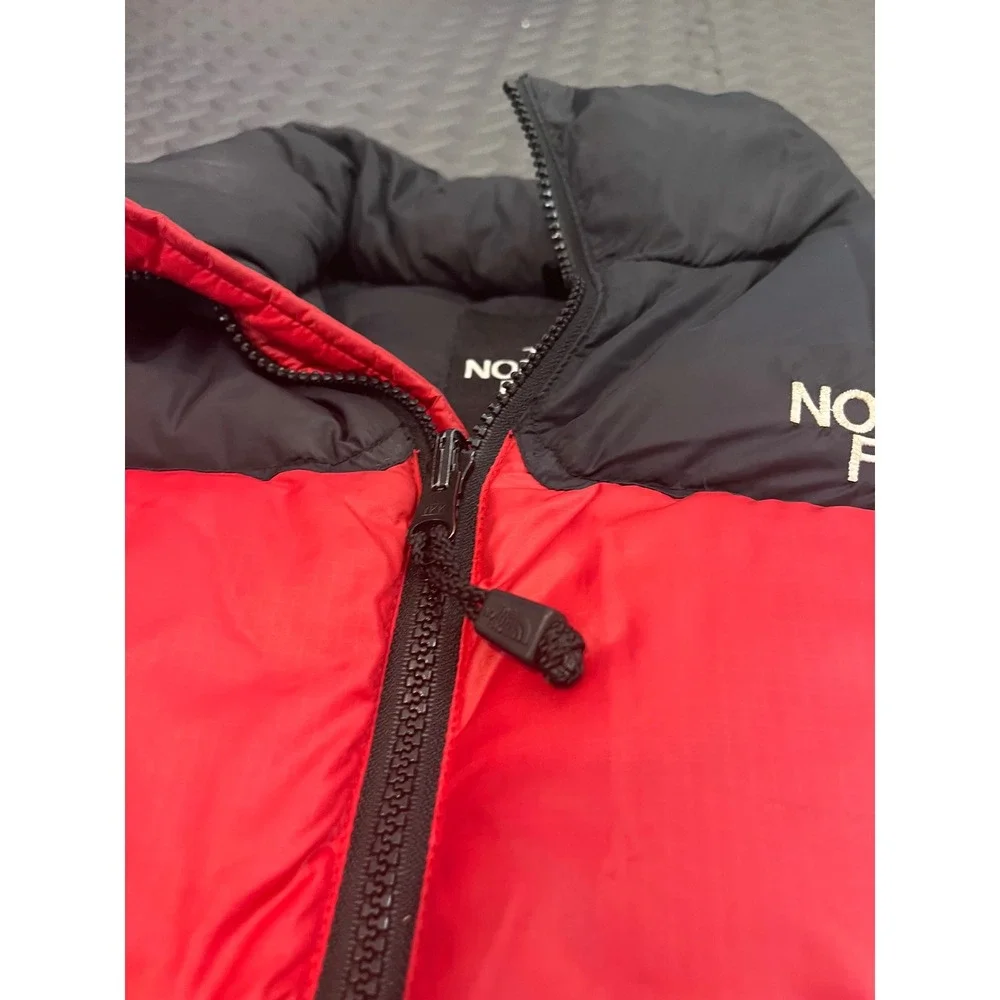VINTAGE The North Face Vest Mens X Large Red Black Nuptse 700 Fill Down Puffer